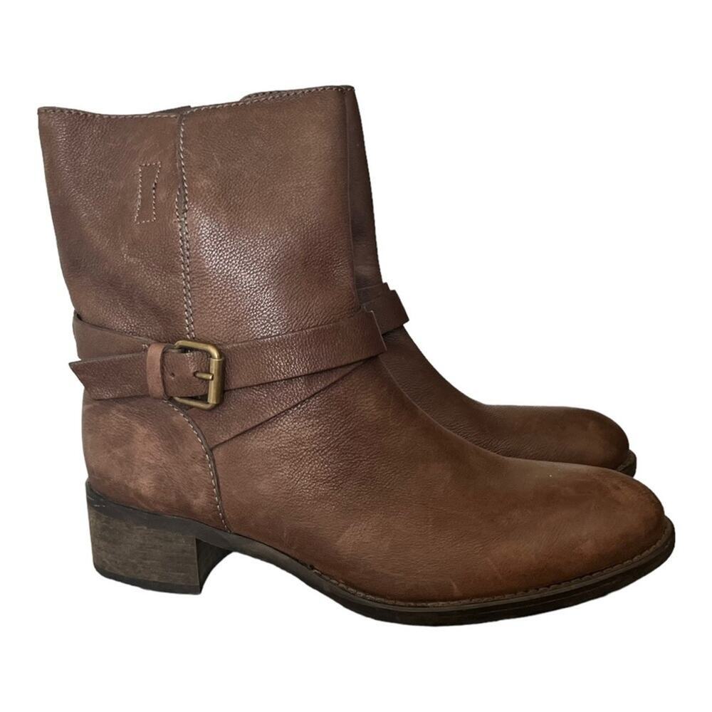 J. Crew Ryder Leather Brown Ankle Buckle Boot Size 7